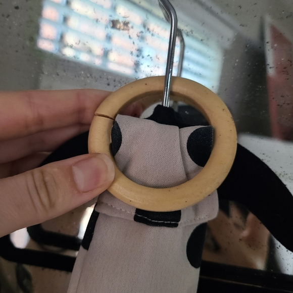 Retro polka dot dress - tan and black - Picture 5 of 9